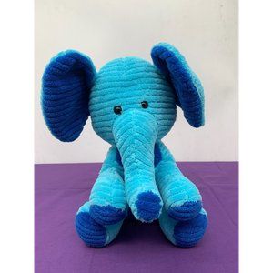 Walmart 11Inch Blue Elephant Light Dark Blue Plastic Eyes Plush Stuffed Animal P